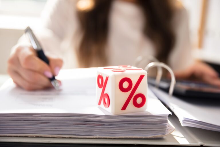 White Cubic Block Interest Rates Loan Binder Forms